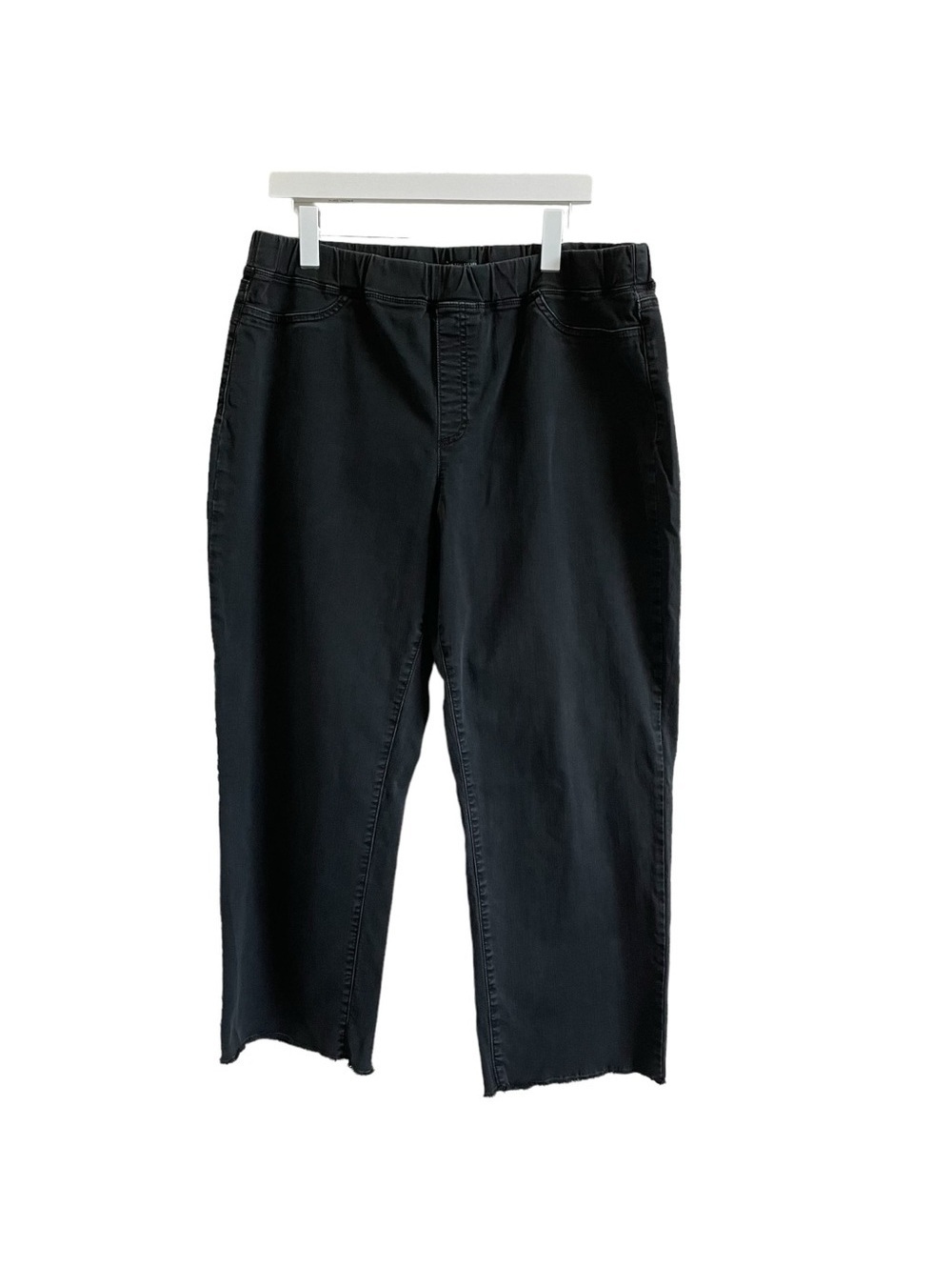 Eileen Fisher Stretch Organic Cotton Cropped Pull On Pants Gray Sz XL Minimalist